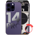 Back Housing W/ Small Pre-Installed Compatible For iPhone 14 Pro (US Version) (No Logo) (Aftermarket Plus) (Deep Purple)