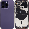 Back Housing W/ Small Pre-Installed Compatible For iPhone 14 Pro (US Version) (No Logo) (Aftermarket Plus) (Deep Purple)