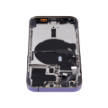 Back Housing W/ Small Pre-Installed Compatible For iPhone 14 Pro (US Version) (No Logo) (Aftermarket Plus) (Deep Purple)