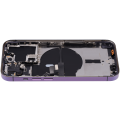 Back Housing W/ Small Pre-Installed Compatible For iPhone 14 Pro (US Version) (No Logo) (Aftermarket Plus) (Deep Purple)