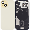 Back Glass With Steel Plate With Wireless NFC Charging MagSafe Magnet & Flashlight Flex Compatible For iPhone 15 (No Logo) (Yellow)