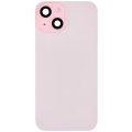 Back Glass With Steel Plate With Wireless NFC Charging MagSafe Magnet & Flashlight Flex Compatible For iPhone 15 (No Logo) (Pink)