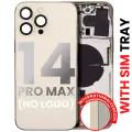 Back Housing W/ Small Pre-Installed Compatible For iPhone 14 Pro (International Version) (No Logo) (Aftermarket Plus) (Gold)