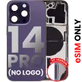 Back Housing W/ Small Pre-Installed Compatible For iPhone 14 Pro (US Version) (No Logo) (Aftermarket Plus) (Deep Purple)